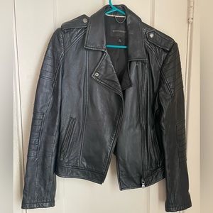 Black leather Banana Republic Jacket size medium petite
